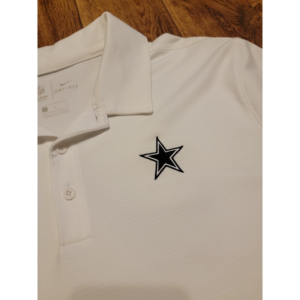 Dallas Cowboys Shirt Mens L White NFL Football Polo Nike‎ Dri Fit Team Apparel - Picture 2 of 9